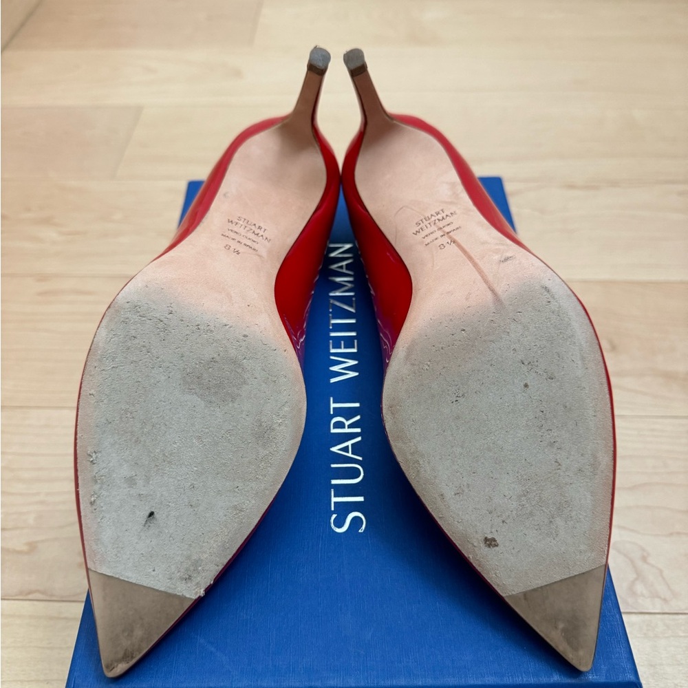Red Patent Leather Stuart Weitzman Pumps - Picture 5 of 5